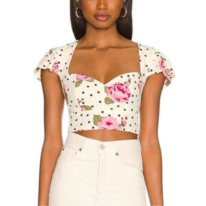 NWT LPA Tracy Top‎ Dotty Rose Floral Size Small
